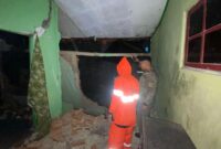 Tanah longsor yang menerjang pemukiman warga di Kabupaten Bogor, Jawa Barat. (Dok. BPBD Kabupaten Bogor)